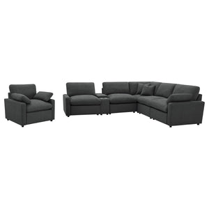 English Elm Hollander Six Piece Modular Sectional with Power Recliners and Deep Cushion Seating B062S01780