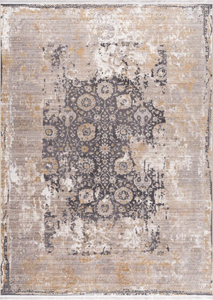HomeRoots 10' Gray and Ivory Oriental Runner Rug - Durable, Stylish Accent for Hallways and Modern Spaces 8' X 10' 394873