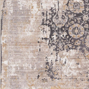 HomeRoots 10' Gray and Ivory Oriental Runner Rug - Durable, Stylish Accent for Hallways and Modern Spaces 8' X 10' 394873