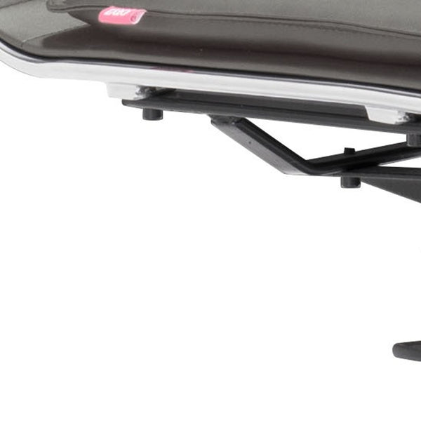 Homeroots Gray And Silver Adjustable Swivel Faux Leather Rolling Executive Office Chair  Steel 394972