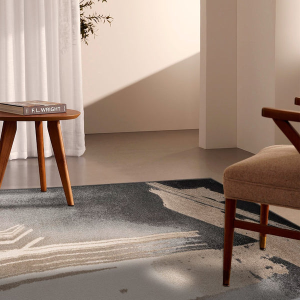 HomeRoots 8' Gray Abstract Power Loom Area Rug - Modern Design, Plush Comfort, Durable & Stain Resistant for Any Space 8' X 10' 394980