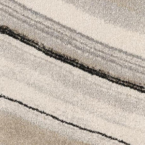 HomeRoots 4' Elegant Abstract Marble Area Rug in Cream and Tan – Durable, Soft, Family-Friendly Flooring Solution 4' X 6' 394981