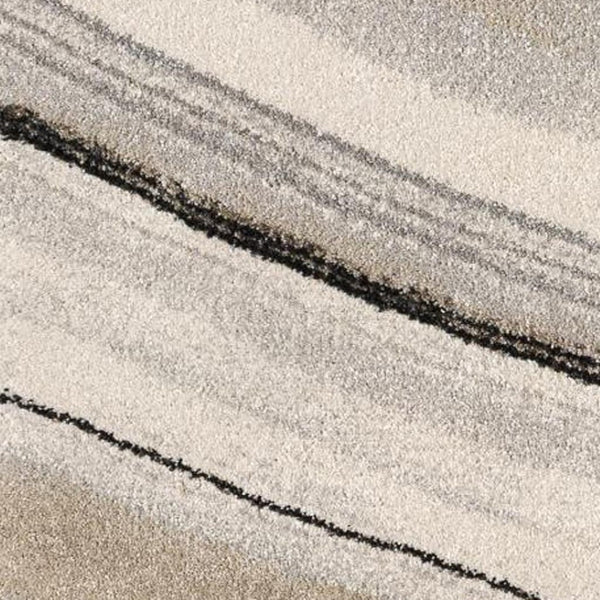 HomeRoots 4' Elegant Abstract Marble Area Rug in Cream and Tan – Durable, Soft, Family-Friendly Flooring Solution 4' X 6' 394981