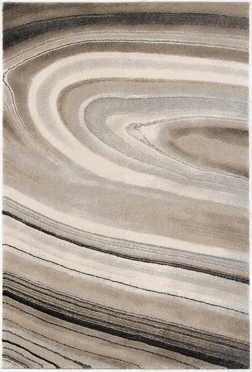 Homeroots 4' X 6' Cream And Tan Abstract Marble Area Rug  Polyester 394981