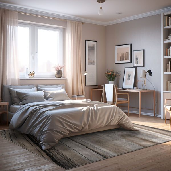 Homeroots 5' X 8' Cream And Tan Abstract Marble Area Rug  Polyester 394982