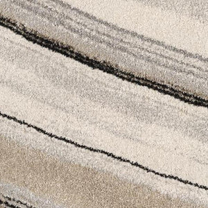 HomeRoots 4' Elegant Abstract Marble Area Rug in Cream and Tan – Durable, Soft, Family-Friendly Flooring Solution 5' X 8' 394982