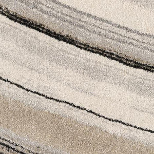HomeRoots 4' Elegant Abstract Marble Area Rug in Cream and Tan – Durable, Soft, Family-Friendly Flooring Solution 7' X 10' 394983