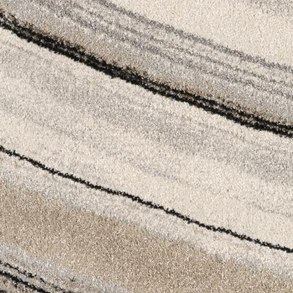 HomeRoots 4' Elegant Abstract Marble Area Rug in Cream and Tan – Durable, Soft, Family-Friendly Flooring Solution 7' X 10' 394983