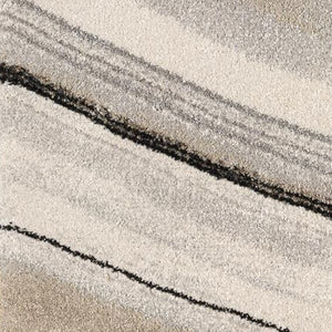 Homeroots 8' X 11' Cream And Tan Abstract Marble Area Rug  Polyester 394984