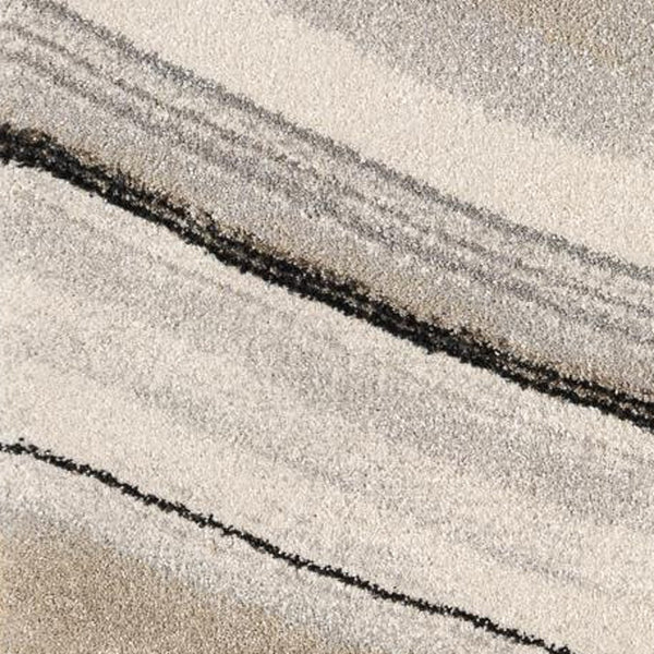 Homeroots 8' X 11' Cream And Tan Abstract Marble Area Rug  Polyester 394984