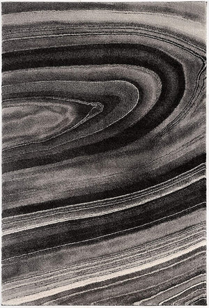 Homeroots 4' X 6' Dark Gray Abstract Illusional Area Rug  Polyester 394985