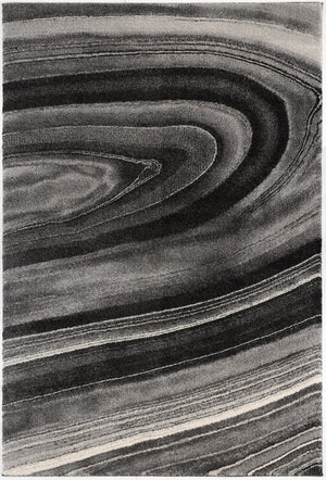 Homeroots 5' X 8' Dark Gray Abstract Illusional Area Rug  Polyester 394986