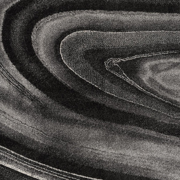 Homeroots 7' X 10' Dark Gray Abstract Illusional Area Rug  Polyester 394987