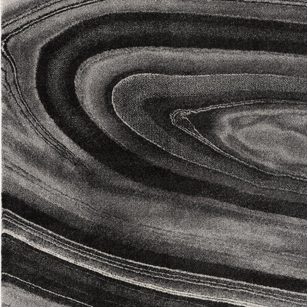 Homeroots 7' X 10' Dark Gray Abstract Illusional Area Rug  Polyester 394987