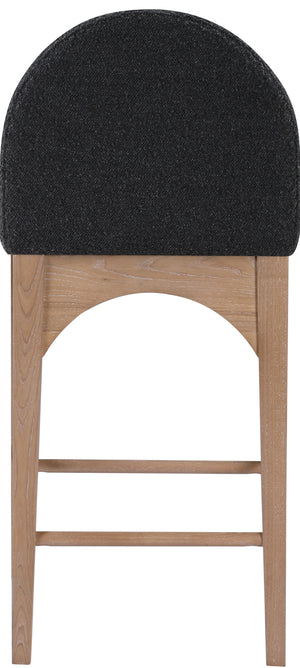 Waldorf Black Boucle Fabric Stool 394Black-C Meridian Furniture