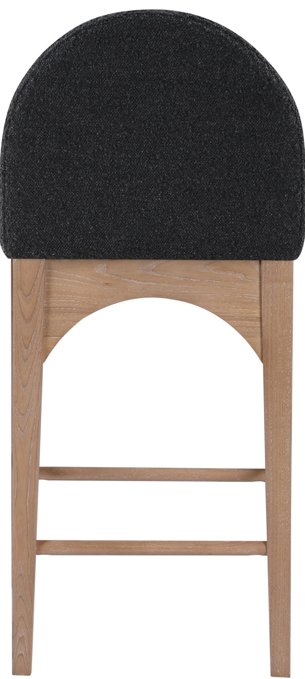 Waldorf Black Boucle Fabric Stool 394Black-C Meridian Furniture