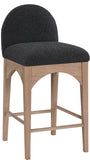 Waldorf Black Boucle Fabric Stool 394Black-C Meridian Furniture