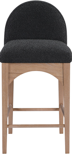 Waldorf Black Boucle Fabric Stool 394Black-C Meridian Furniture