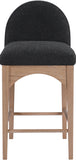 Waldorf Black Boucle Fabric Stool 394Black-C Meridian Furniture