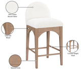 Waldorf Cream Boucle Fabric Stool 394Cream-C Meridian Furniture