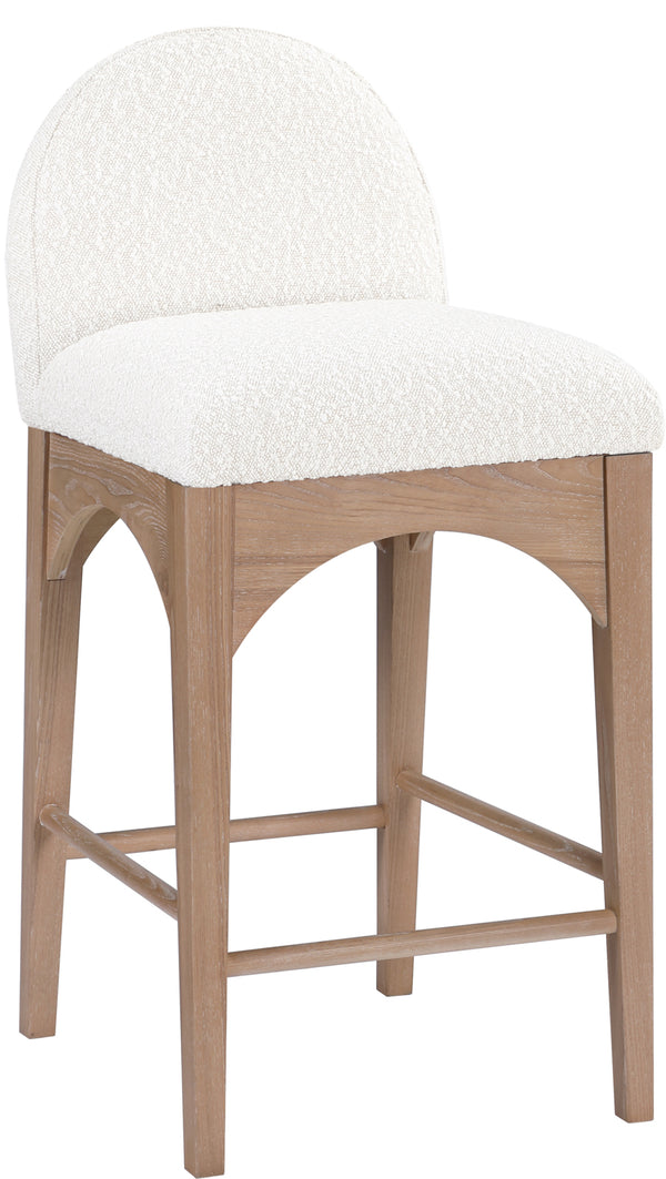 Waldorf Cream Boucle Fabric Stool 394Cream-C Meridian Furniture