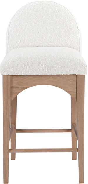 Waldorf Cream Boucle Fabric Stool 394Cream-C Meridian Furniture