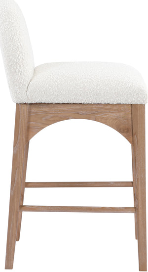 Waldorf Cream Boucle Fabric Stool 394Cream-C Meridian Furniture