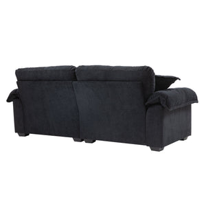 English Elm 84" Chenille Sofa Loveseat with Memory Foam & Pocket Springs, Plush Dual-Layer Comfort, Sturdy Frame Black W676S00009