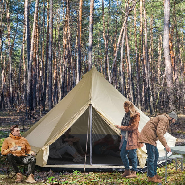 English Elm Outsunny 10 Person Glamping Yurt Tent Waterproof Polyester Family Outdoor Shelter W2225P200508