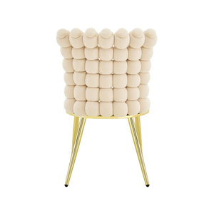 English Elm Luxury Velvet Bubble Tufted Swivel Chair Gold Frame Glam Accent Seat W3875P457865