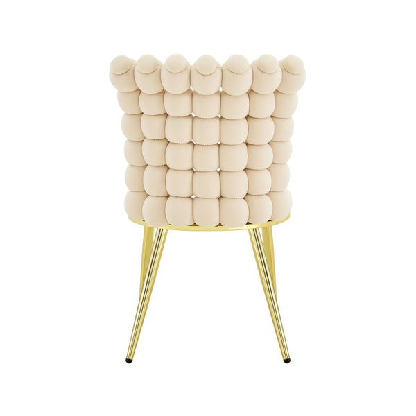 English Elm Luxury Velvet Bubble Tufted Swivel Chair Gold Frame Glam Accent Seat W3875P457865