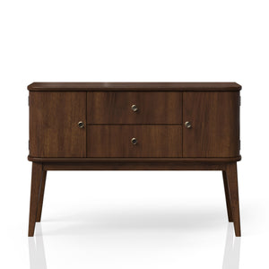 English Elm Mid Century Modern Server Cherry Finish with 2 Drawers & 2 Cabinets Solid Wood Mid-Century Storage Piece B2699P206759