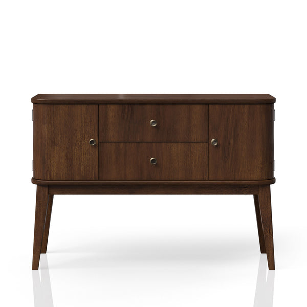 English Elm Mid Century Modern Server Cherry Finish with 2 Drawers & 2 Cabinets Solid Wood Mid-Century Storage Piece B2699P206759