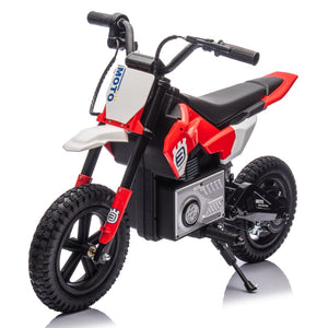 English Elm 24v Kids Electric Motocross Motorcycle 200w Hub Motor Suspension Led Bluetooth Audio Red W1578P225050