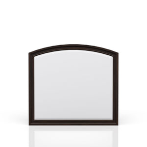 English Elm Dark Cherry Wood Dresser Mirror 44" Wide - Elegant Dark Cherry Finish, Glass, Dresser-Mounted Accent B2699P208284