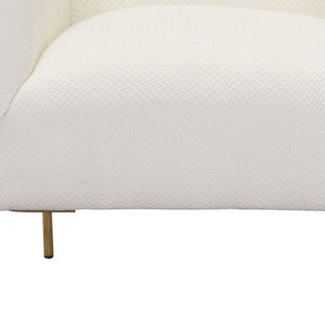 Homeroots 31" Ivory And Gold Fabric Arm Chair   395038