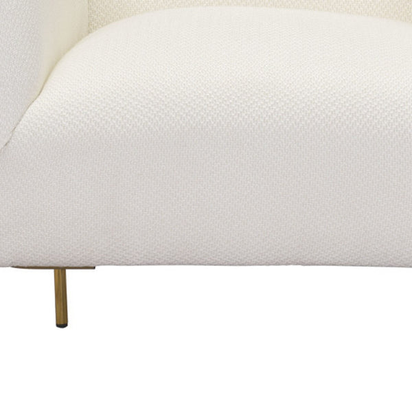 Homeroots 31" Ivory And Gold Fabric Arm Chair   395038