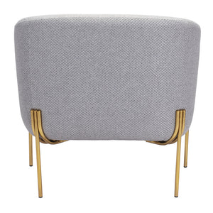Homeroots 31" Gray And Gold Fabric Arm Chair   395039
