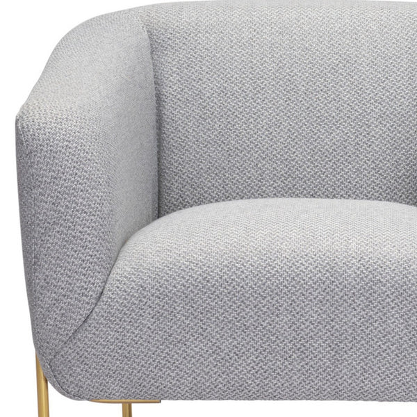 Homeroots 31" Gray And Gold Fabric Arm Chair   395039