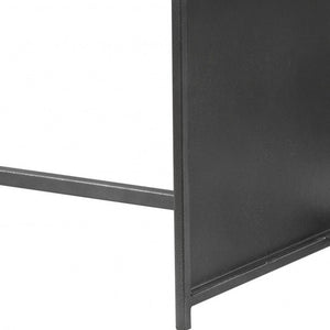 Homeroots 36" Gray And Black Genuine Marble And Steel Round Coffee Table   395089