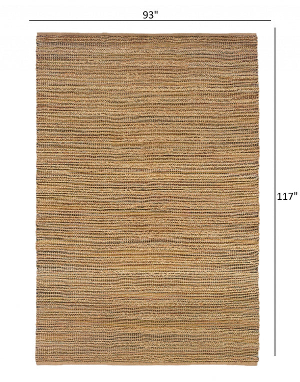 Homeroots 8' X 10' Brown Braided Jute Area Rug  Jute 395095
