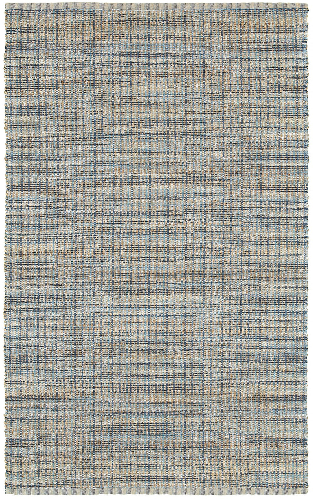 Homeroots 5' X 8' Blue And Ivory Hand Woven Area Rug  Jute 395096