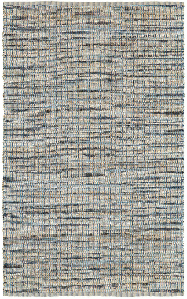 Homeroots 8' X 10' Blue And Ivory Hand Woven Area Rug  Jute 395097