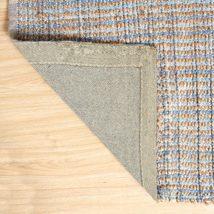 Homeroots 8' X 10' Blue And Ivory Hand Woven Area Rug  Jute 395097