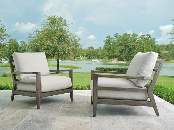 Lexington Tommy Bahama Outdoor 3950-10-40 La Jolla Occasional Chair - Stylish Teak Design With Plush Seating For Outdoor Elegance Taupe  3950-10-40
