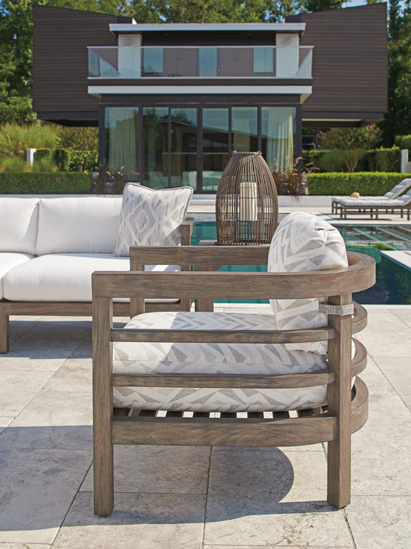 Lexington Tommy Bahama Outdoor 3950-11-40 La Jolla Lounge Chair - Stylish Teak Design With Plush Seating For Outdoor Elegance Taupe  3950-11-40