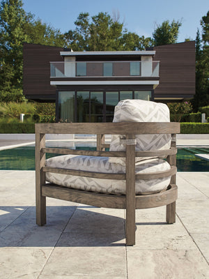 Lexington Tommy Bahama Outdoor 3950-11-40 La Jolla Lounge Chair - Stylish Teak Design With Plush Seating For Outdoor Elegance Taupe  3950-11-40