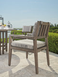 Lexington Tommy Bahama Outdoor 3950 La Jolla Arm Dining Chair - Sustainable Teak, Plush Upholstery & Contemporary Outdoor Elegance Taupe  3950-13-40