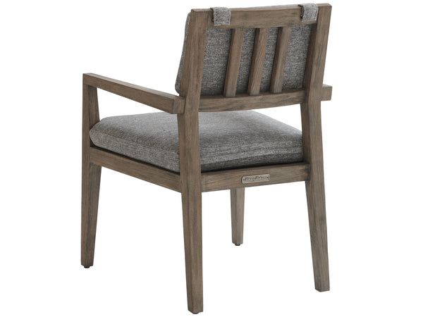 Lexington Tommy Bahama Outdoor 3950 La Jolla Arm Dining Chair - Sustainable Teak, Plush Upholstery & Contemporary Outdoor Elegance Taupe  3950-13-41