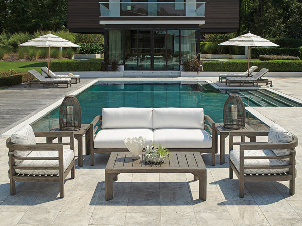 Lexington Tommy Bahama Outdoor 3950-945 La Jolla Rectangular Cocktail Table - Stylish Teak Design With Plush Seating & Protection Taupe  3950-945